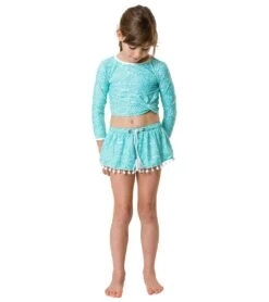 Girls' Spearmint Spot LS Wrap Crop Bikini Top (Little Kid, Big Kid) 10 Girls' Spearmint Spot LS Wrap Crop Bikini Top (Little Kid, Big Kid) -Optimal Swimming Equipment 7217019060392 mint 4a