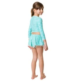 Girls' Spearmint Spot LS Wrap Crop Bikini Top (Little Kid, Big Kid) 11 Girls' Spearmint Spot LS Wrap Crop Bikini Top (Little Kid, Big Kid) -Optimal Swimming Equipment 7217019060392 mint 5a