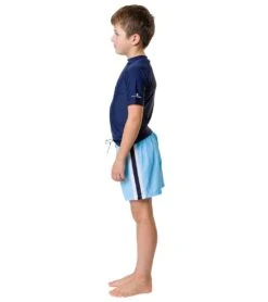 Boys' Blue Retro Stripe Volley Board Short (Toddler, Little Kid, Big Kid) -Optimal Swimming Equipment 7217022533800 blue 6a