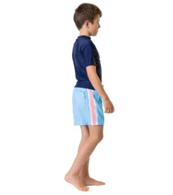 Boys' Blue Retro Stripe Volley Board Short (Toddler, Little Kid, Big Kid) -Optimal Swimming Equipment 7217022533800 blue 7a