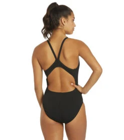 Nike Women's HydraStrong Solid Poly Racer Back One Piece Swimsuit 9 Nike Women's HydraStrong Solid Poly Racer Back One Piece Swimsuit -Optimal Swimming Equipment 7228379332776 black 3a