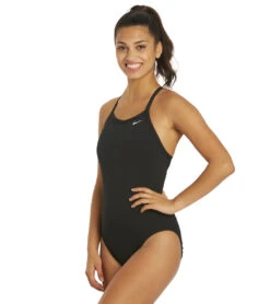 Nike Women's HydraStrong Solid Poly Racer Back One Piece Swimsuit 11 Nike Women's HydraStrong Solid Poly Racer Back One Piece Swimsuit -Optimal Swimming Equipment 7228379332776 black 5a
