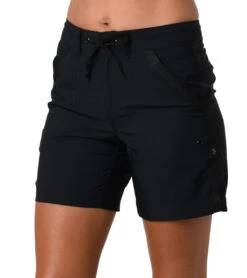 Jantzen Women's Solid Rolled Walking Short -Optimal Swimming Equipment 7234456092840 black 2a