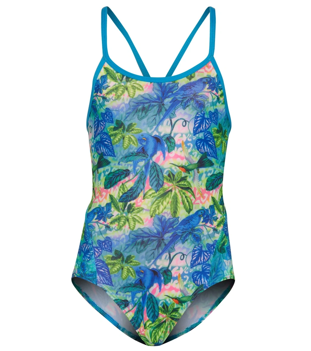 Girls' Print Tri Back One Piece Swimsuit (Little Kid, Big Kid) 3 Girls' Print Tri Back One Piece Swimsuit (Little Kid, Big Kid)