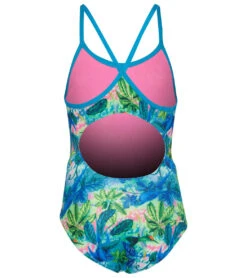 Girls' Print Tri Back One Piece Swimsuit (Little Kid, Big Kid) 5 Girls' Print Tri Back One Piece Swimsuit (Little Kid, Big Kid) -Optimal Swimming Equipment 7236632543400 cyan 2a