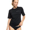 Roxy Women's Enjoy Waves Short Sleeve Lycra Surf Shirt 2 Roxy Women's Enjoy Waves Short Sleeve Lycra Surf Shirt -Optimal Swimming Equipment 7265779941544 anthracite 1a