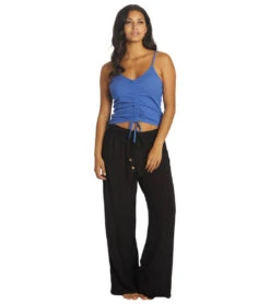 HURLEY Women's Alisa Wide Leg Pant -Optimal Swimming Equipment 7333619957928 caviar 4a