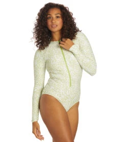 Sporti X Stef Corgel Manhattan Beach Cheetah Zip Front Long-Sleeve One Piece Swimsuit -Optimal Swimming Equipment 7360964001960 junglegreen 5a