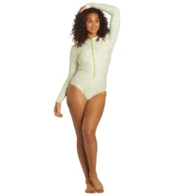 Sporti X Stef Corgel Manhattan Beach Cheetah Zip Front Long-Sleeve One Piece Swimsuit -Optimal Swimming Equipment 7360964001960 junglegreen 7a
