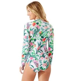 Tommy Bahama Women's Tropi-Calling Full Zip Long Sleeve Rashguard 7 Tommy Bahama Women's Tropi-Calling Full Zip Long Sleeve Rashguard -Optimal Swimming Equipment 7380936491176 white 3a