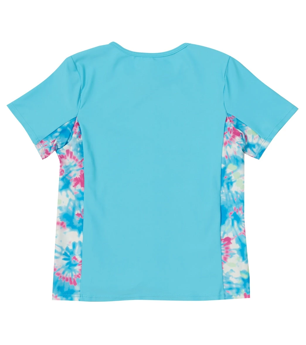 Speedo Girls' Printed Splice Short Sleeve Rashguard (Big Kid) 4 Speedo Girls' Printed Splice Short Sleeve Rashguard (Big Kid) - Image 2