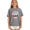 Volcom Girls' Truly Stoked BF Tee (Little Kid, Big Kid) -Optimal Swimming Equipment 7399735197864 heathergrey 1a