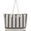 Striped Canvas Bag W/ Braided Rope Handle 1 Striped Canvas Bag W/ Braided Rope Handle -Optimal Swimming Equipment 7400663023784 black 1a