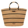 Circle Handle Striped Shoulder Tote 1 Circle Handle Striped Shoulder Tote -Optimal Swimming Equipment 7400663908520 tanblack 1a