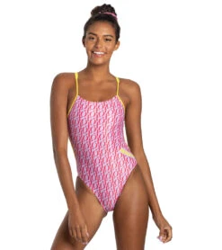 Sporti X Alex & Gretchen Walsh XOXO Tracy Double Strap One Piece Swimsuit -Optimal Swimming Equipment 7424673677480 pink 5a