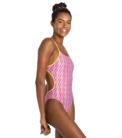 Sporti X Alex & Gretchen Walsh XOXO Tracy Double Strap One Piece Swimsuit -Optimal Swimming Equipment 7424673677480 pink 6a