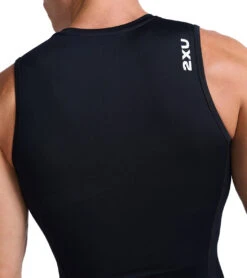 2XU Men's Core Tri Singlet -Optimal Swimming Equipment 7468244467880 blackwhite 8a
