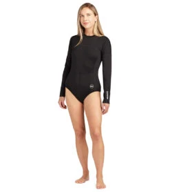 Dakine Women's HD Long Sleeve UPF 50 One Piece Swimsuit -Optimal Swimming Equipment 7476061503656 black 3a