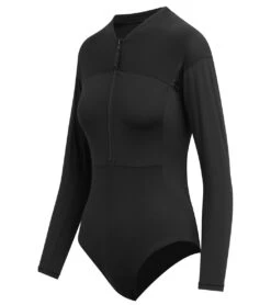 Dakine Women's HD Long Sleeve UPF 50 One Piece Swimsuit -Optimal Swimming Equipment 7476061503656 black 8a