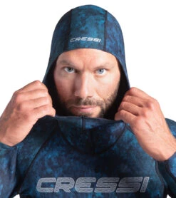 CRESSI 3.5mm Tokugawa Open Cell Hooded Two Piece Wetsuit -Optimal Swimming Equipment 7484568469672 bluecamo 4a