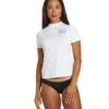 Billabong Women's Core Loose Fit Short Sleeve UPF 50 Surf Shirt -Optimal Swimming Equipment 7490772500648 white 1a