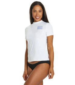 Billabong Women's Core Loose Fit Short Sleeve UPF 50 Surf Shirt 9 Billabong Women's Core Loose Fit Short Sleeve UPF 50 Surf Shirt -Optimal Swimming Equipment 7490772500648 white 4a