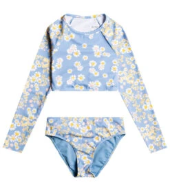Roxy Girls' Adventurous Beachy Girl Long Sleeve Rashguard Set (Big Kid)