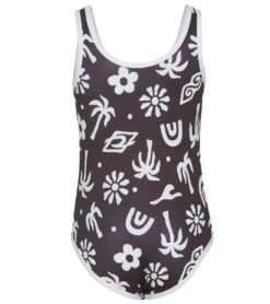 Rip Curl Girls' Low Tide One Piece Swimsuit (Toddler, Little Kid) -Optimal Swimming Equipment 7506130960552 washedblack 2a