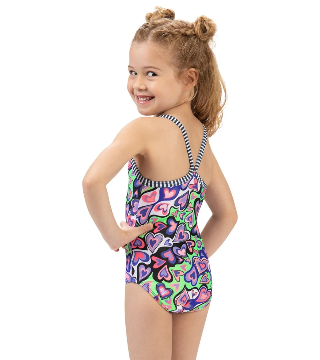 Girls' I Heart U One Piece Swimsuit (Toddler, Little Kid) 4 Girls' I Heart U One Piece Swimsuit (Toddler, Little Kid) - Image 2