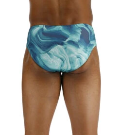 TYR Men's Mezio Racer Brief Swimsuit -Optimal Swimming Equipment 7539494682792 tealmulti 3a