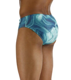 TYR Men's Mezio Racer Brief Swimsuit -Optimal Swimming Equipment 7539494682792 tealmulti 5a
