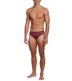 Nike Men's Drippy Check Brief Swimsuit -Optimal Swimming Equipment 7547167998120 universityred 3a