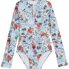 Seafolly Girls' Summer Vacay Long Sleeve One Piece Swimsuit (Big Kid)