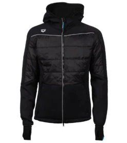 Arena Unisex Team Half-Quilted Hooded Front Zip Jacket 22 Arena Unisex Team Half-Quilted Hooded Front Zip Jacket -Optimal Swimming Equipment 7577681952936 black 9a