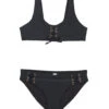 Girls' Ocean Solids Newport Two Piece Bikini Set (Big Kid) -Optimal Swimming Equipment 7593501130920 black 1a