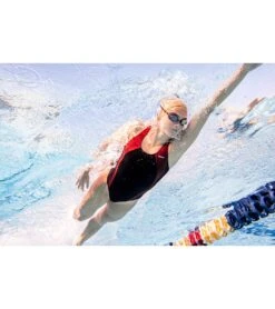 Piped Splice Wide Strap One Piece Swimsuit -Optimal Swimming Equipment 7595815272616 blackmaroon 6a