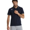 Arena Unisex Team Solid Cotton Short Sleeve Polo -Optimal Swimming Equipment 7596256428200 navy 1a