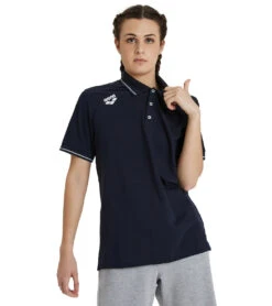 Arena Unisex Team Solid Cotton Short Sleeve Polo 16 Arena Unisex Team Solid Cotton Short Sleeve Polo -Optimal Swimming Equipment 7596256428200 navy 3a