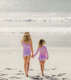 Girls' Diving Diva Long Sleeve Two Piece Rashguard Set (Baby, Toddler, Little Kid) -Optimal Swimming Equipment 7601446420648 pink 7a