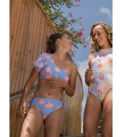 Girls' Beach Bloom One Shoulder Two Piece Bikini Set (Big Kid) -Optimal Swimming Equipment 7631513125032 blue 3a