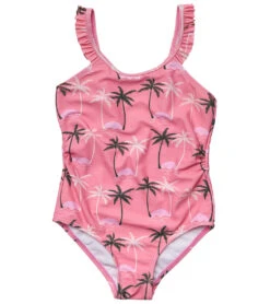 Girls' Palm Paradise Frill Strap One Piece Swimsuit (Toddler, Little Kid, Big Kid)