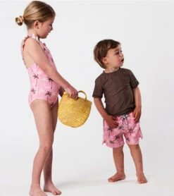 Girls' Palm Paradise Frill Strap One Piece Swimsuit (Toddler, Little Kid, Big Kid) 11 Girls' Palm Paradise Frill Strap One Piece Swimsuit (Toddler, Little Kid, Big Kid) -Optimal Swimming Equipment 7652779327656 pink 5a