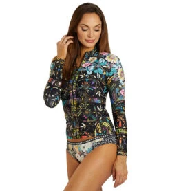 Johnny Was Women's Floral Peace Joy Surf Shirt -Optimal Swimming Equipment 7716790927528 multi 4a