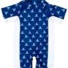 Boys' Beach Daze Fin Short Sleeve Surf Suit (Baby) -Optimal Swimming Equipment 7717054316712 navy 1a