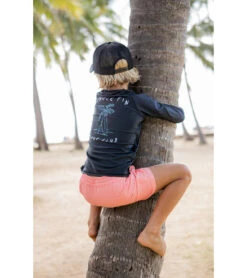 Boy's Single Fin Long Sleeve Rash Guard (Toddler, Little Kid, Big Kid) -Optimal Swimming Equipment 7717055529128 black 4a