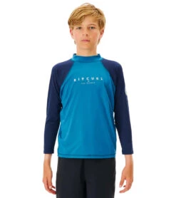 Rip Curl Boys' Shockwaves Long Sleeve Rashguard (Big Kid)