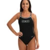 Lifeguard Women's Solid DBX Back One Piece Swimsuit -Optimal Swimming Equipment 7775091785896 black 1a