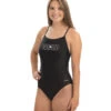 Lifeguard Women's Solid V-2 Back One Piece Swimsuit -Optimal Swimming Equipment 7775091949736 black 1a