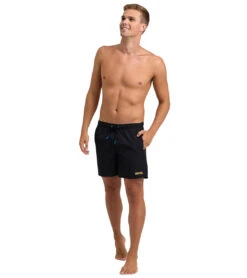 Arena Men's 16" Pro_File Beach Boxer Swim Trunks -Optimal Swimming Equipment 7792825565352 blackasphaltgold 3a